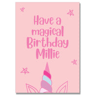 Personalised Magical Birthday Unicorn Card